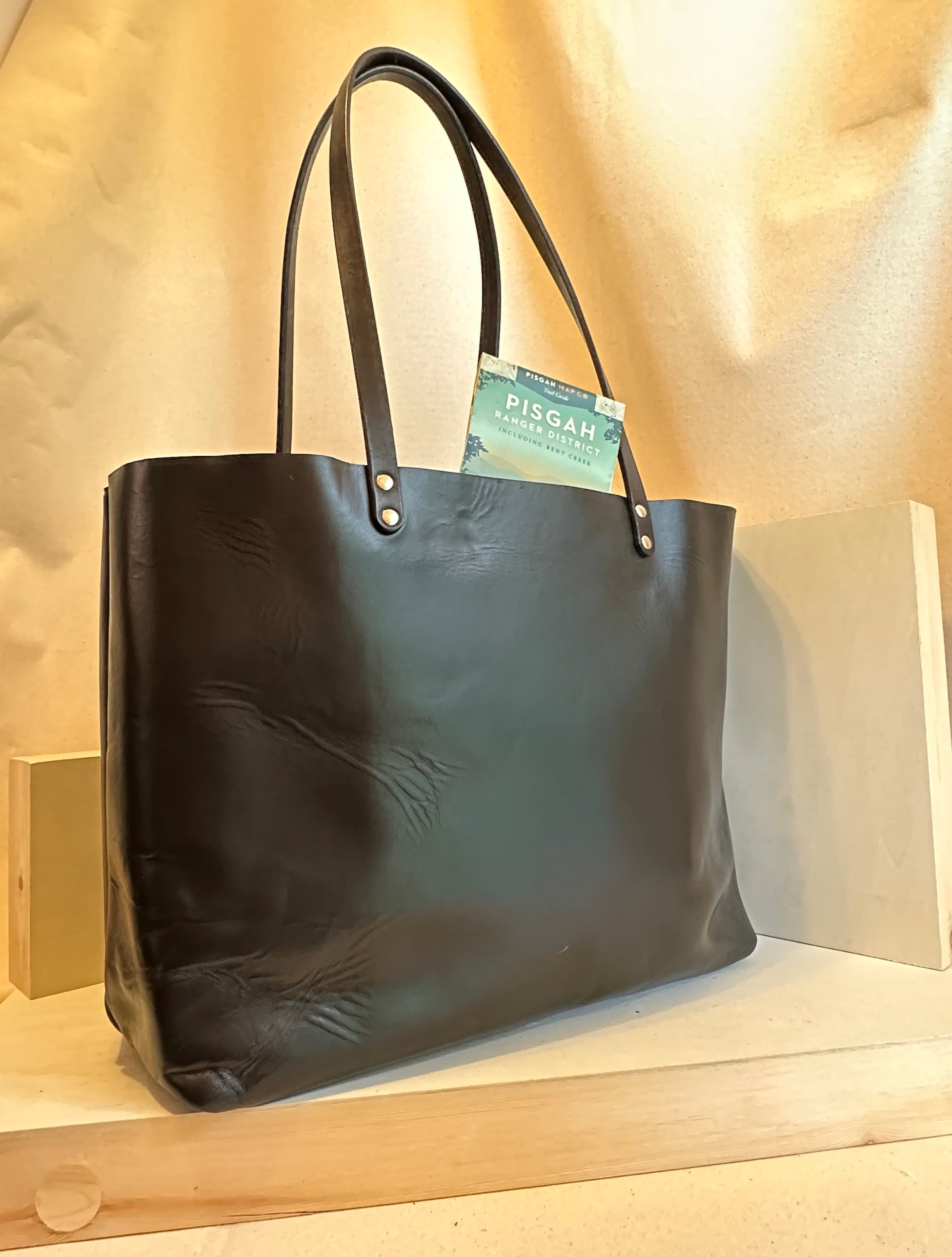 Black L Leather sold Tote Bag